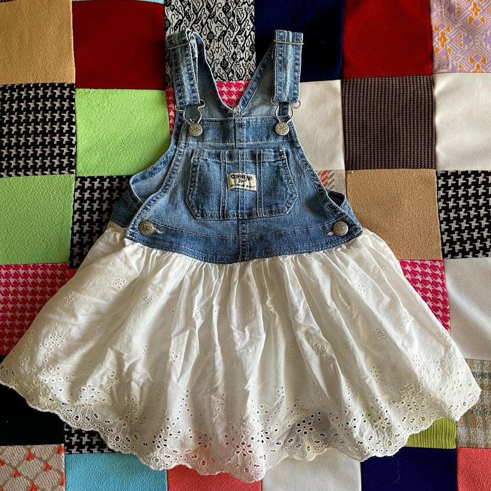 OshKosh B'gosh Denim Eyelet Jumper Dress Size 3T